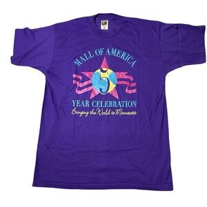 Vintage 80s 90s Single Stitch Mall Of America T-shirt 5 Year Anniversary XL